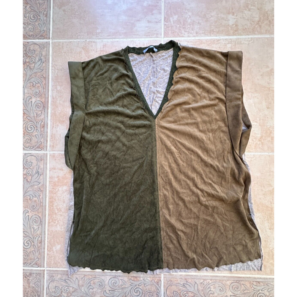 Zara wb collection sleeveless Top Mixing Fabrics size M‎